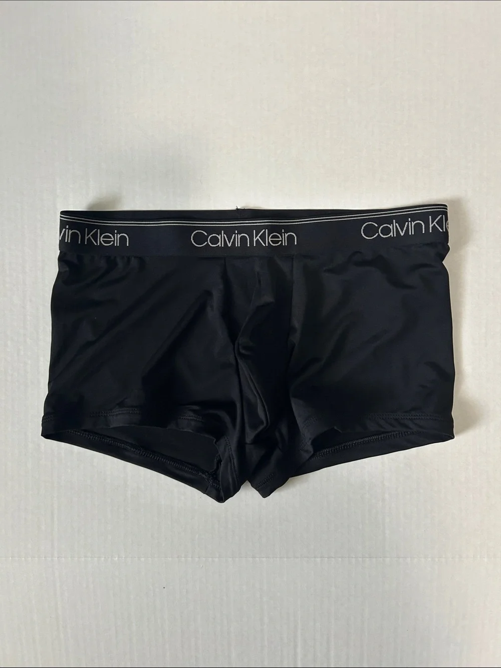 Calvin Klein Black Trunk Briefs with White Logo Waistband